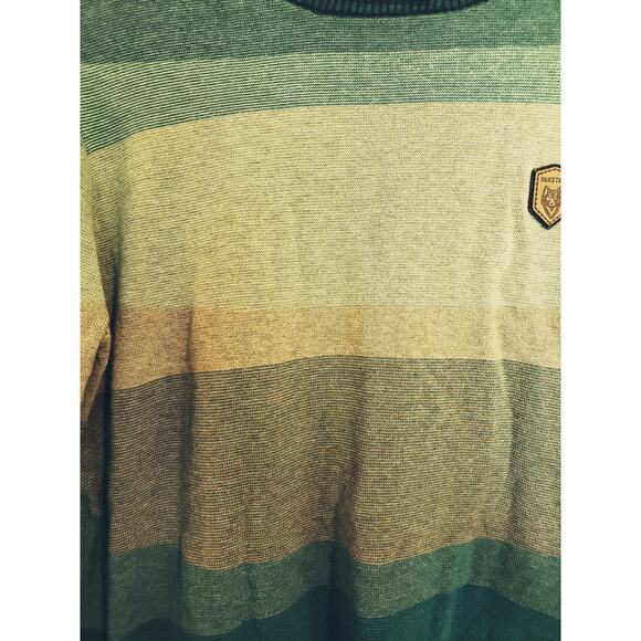 Naketano Men's Jumper Teal Blue Stipe Cotton Crew Neck Sweater XL - Picture 5 of 8